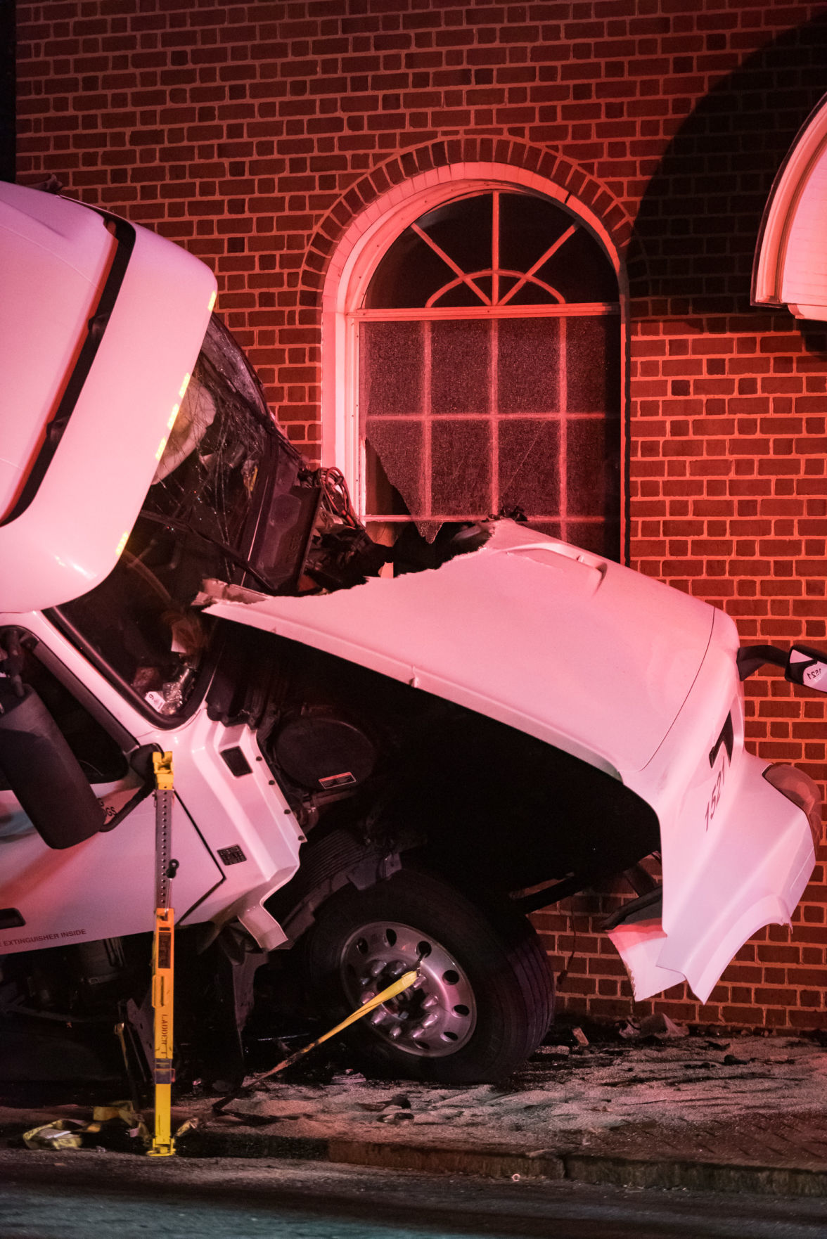 Tractor Trailer Crashes into Funeral Home